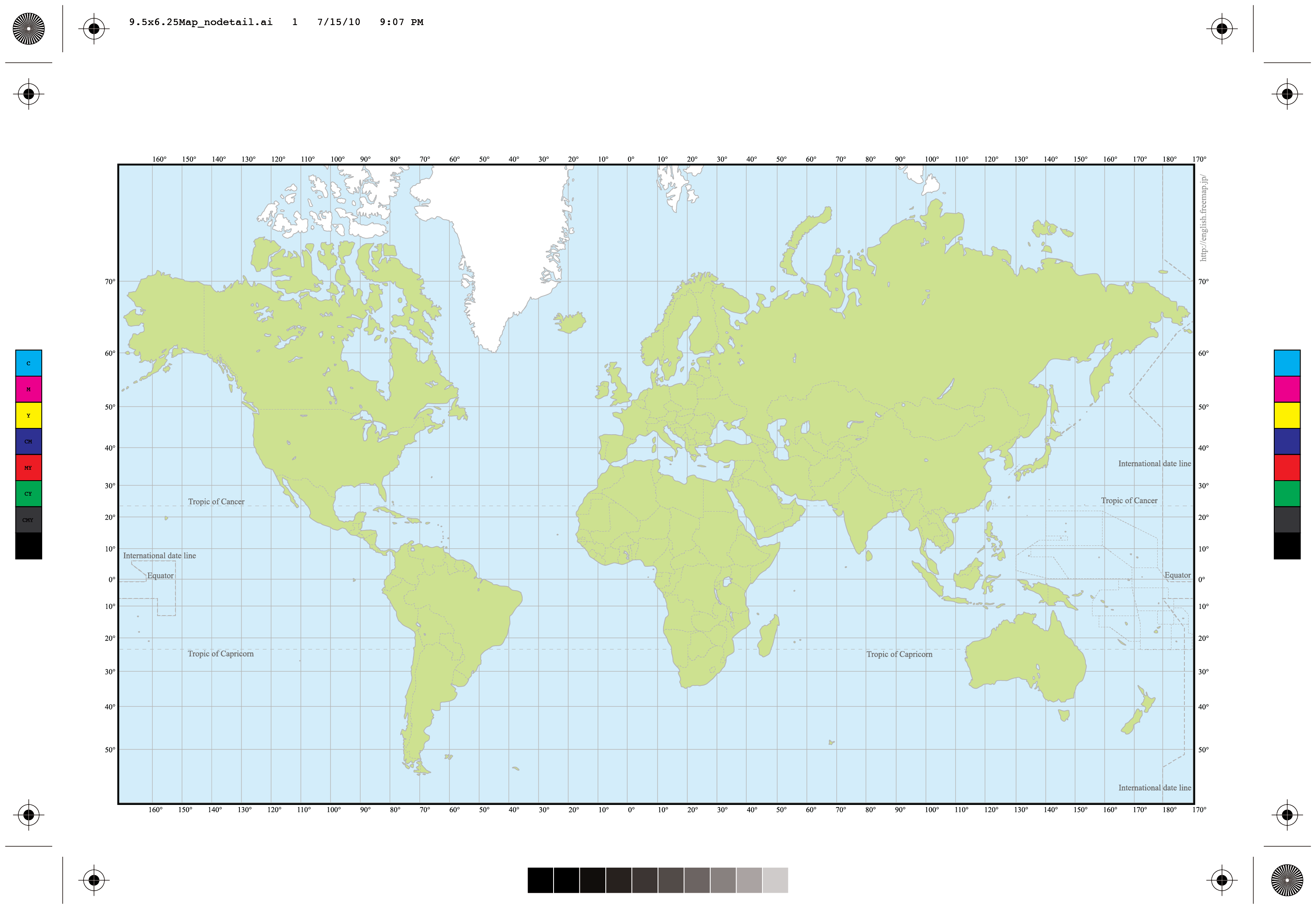 Stock vector of a world map